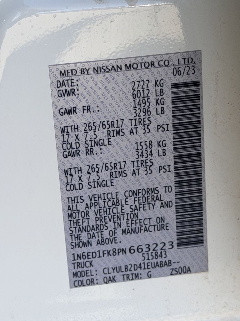 2023 Nissan Frontier SV